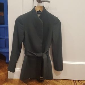 Reiss Wool green belted jacket - size 0
